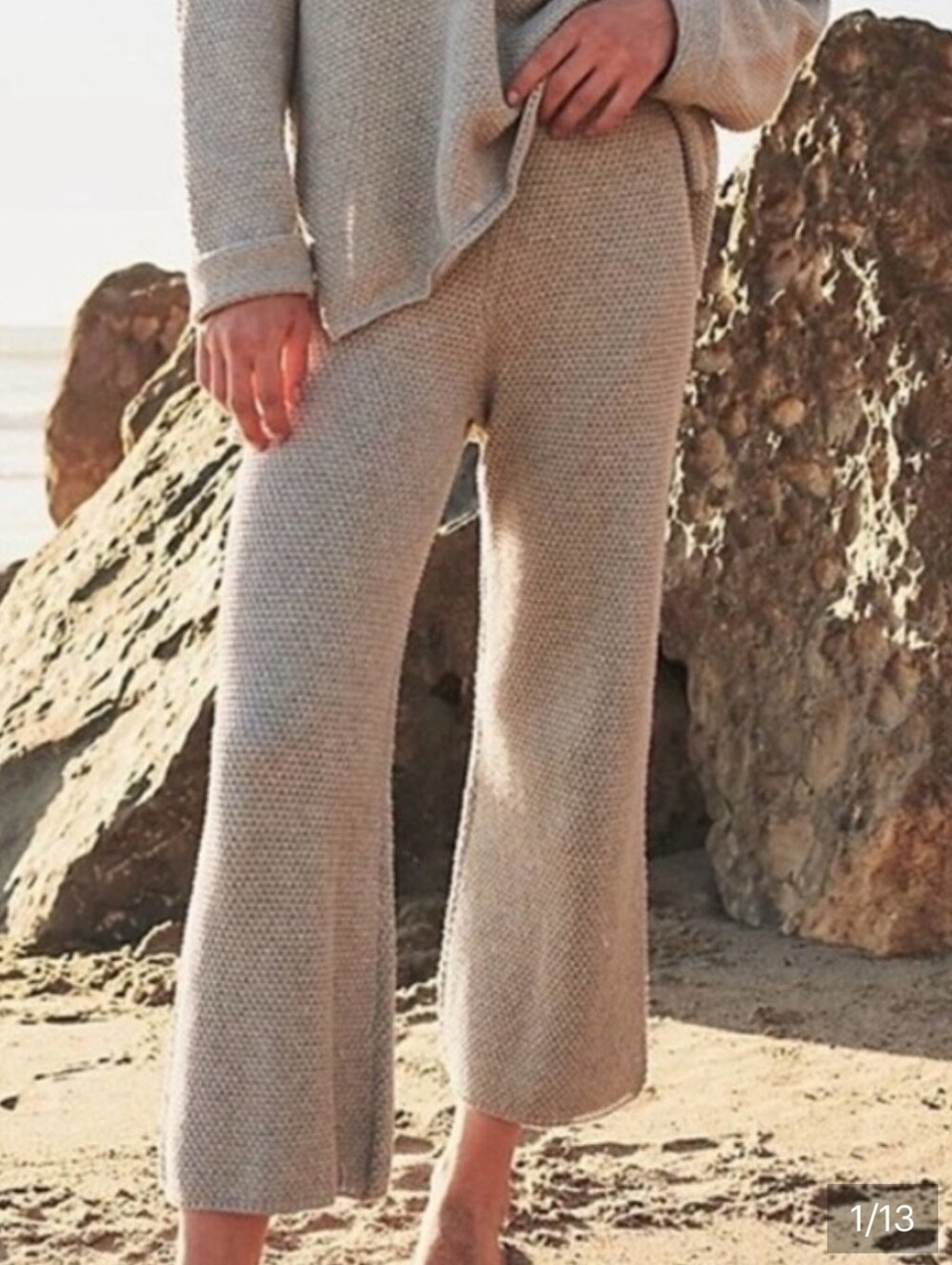 Free People Beach Hailee Knit Wide Leg Pant